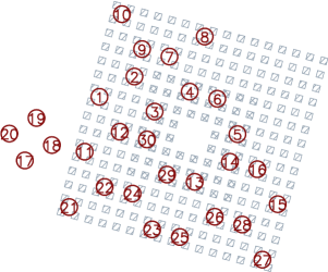 The LOPES antenna layout